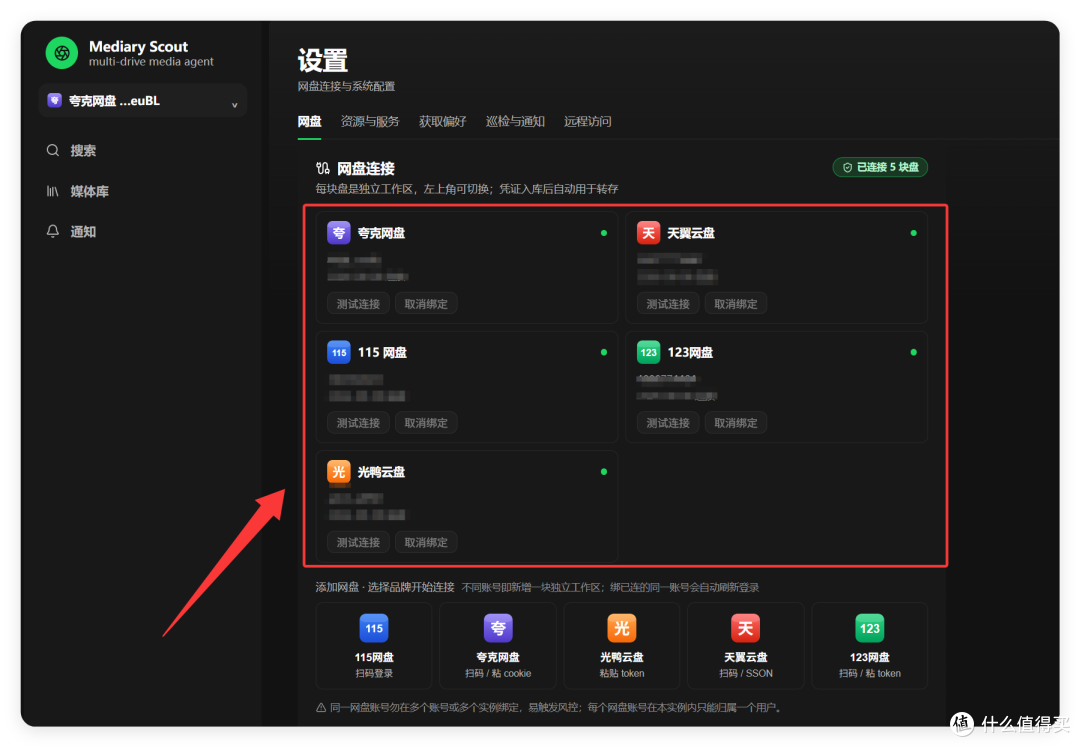 NAS 影音资源「找片」神器,一次打通115、光鸭、夸克、123、天翼